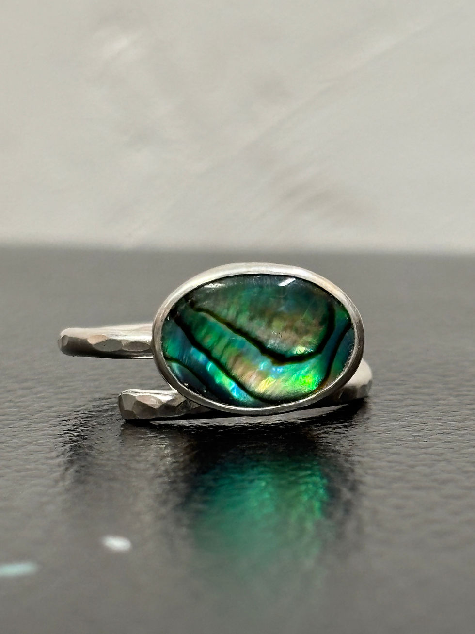 Thumbnail: Natural Paua shell ring 