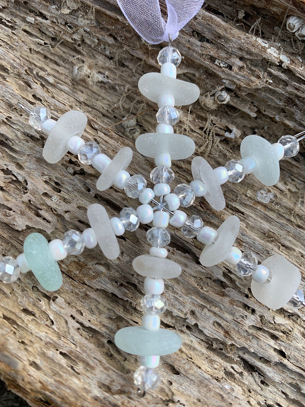 Thumbnail: Sea glass snow flake 