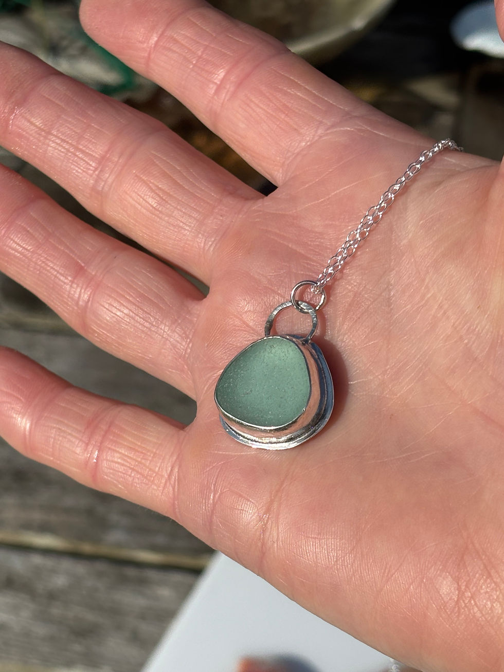 Thumbnail: Chunky sea glass pendant 