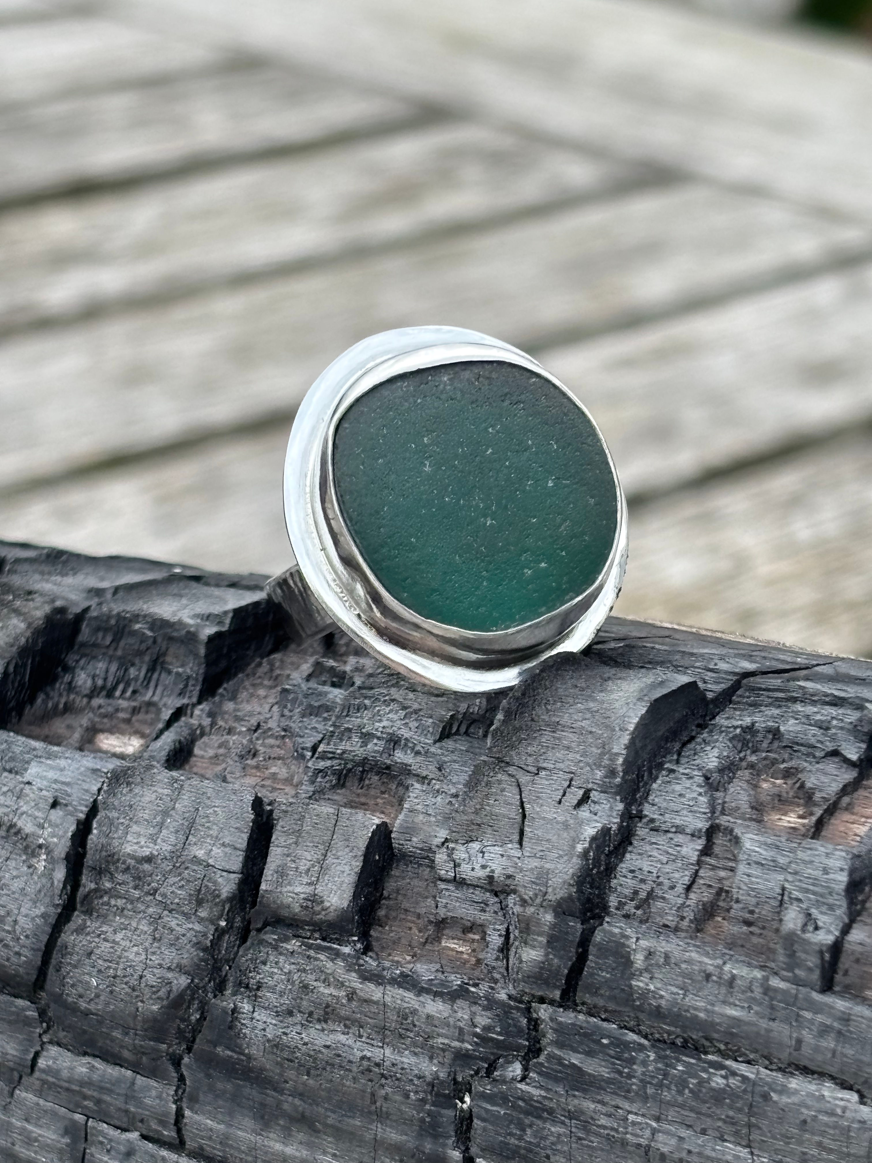 Chunky sea glass ring 