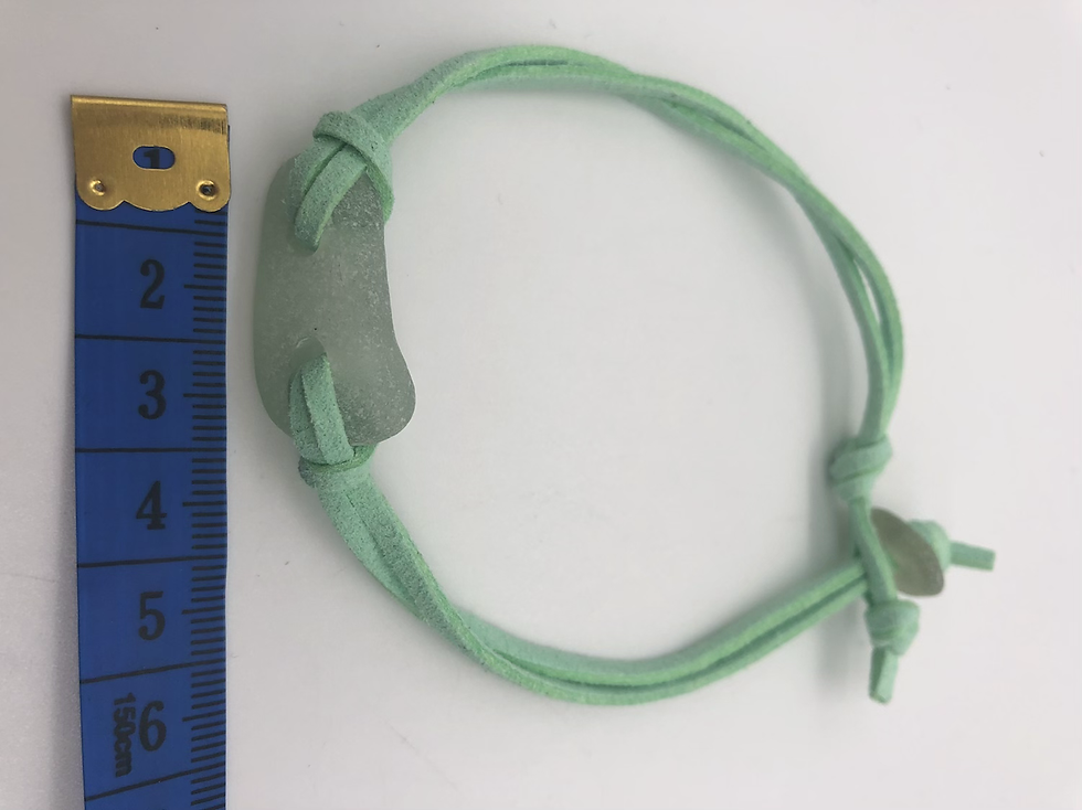Thumbnail: Boho Faux suede sea glass bracelet
