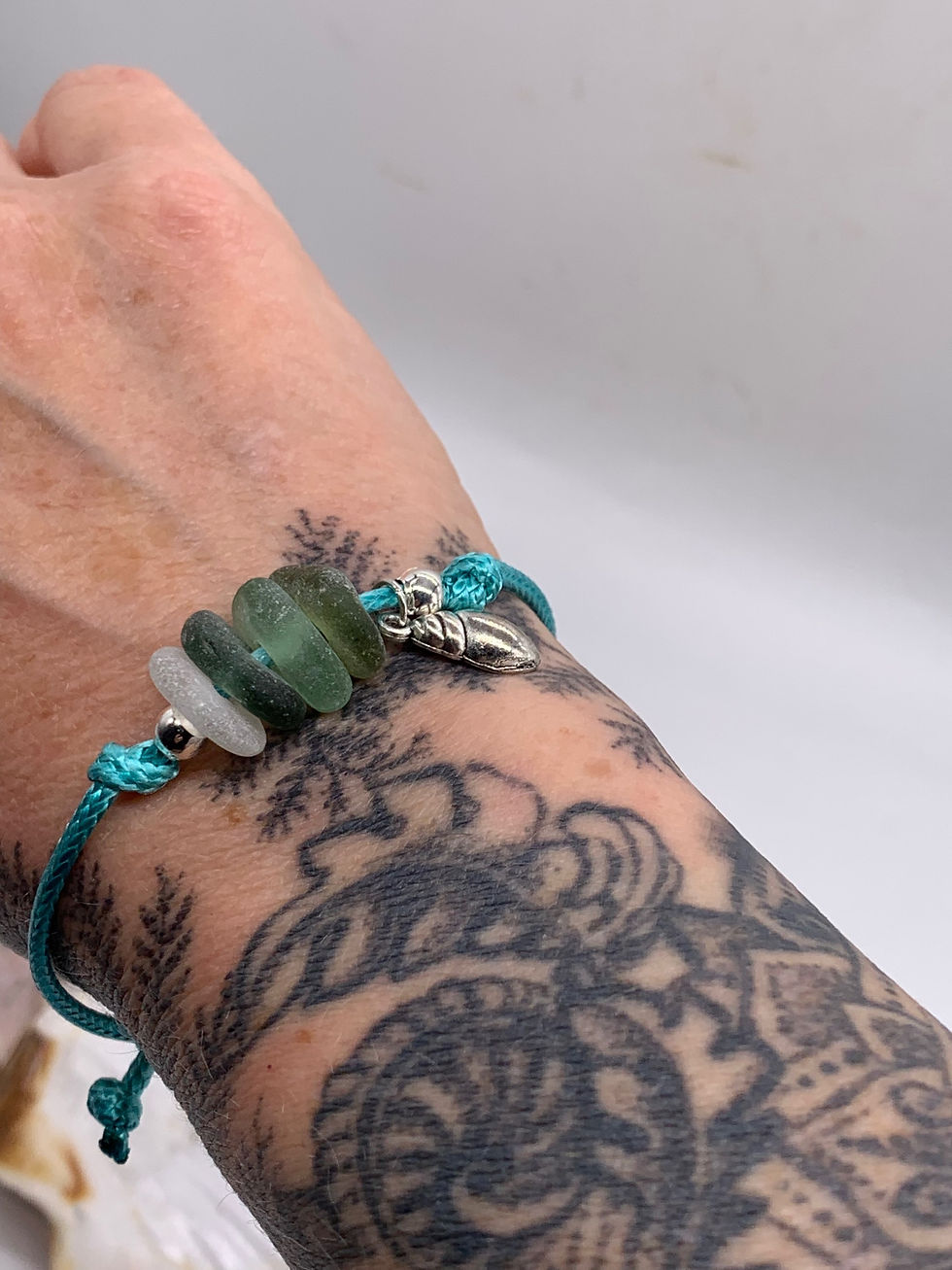 Thumbnail: Boho sea glass bracelet 