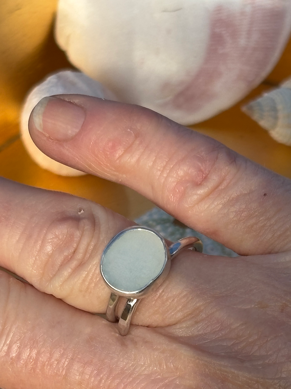 Thumbnail: White Sea glass ring