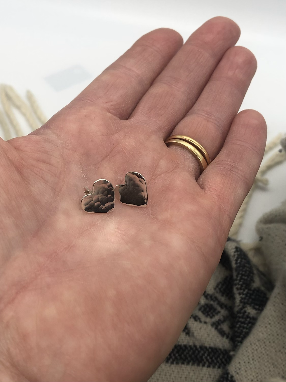 Thumbnail: Textured Silver Heart studs
