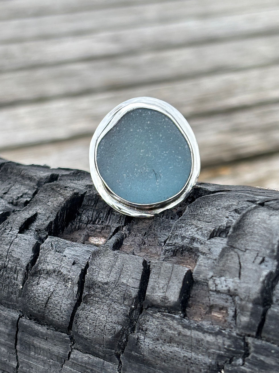 Thumbnail: Chunky sea glass ring 