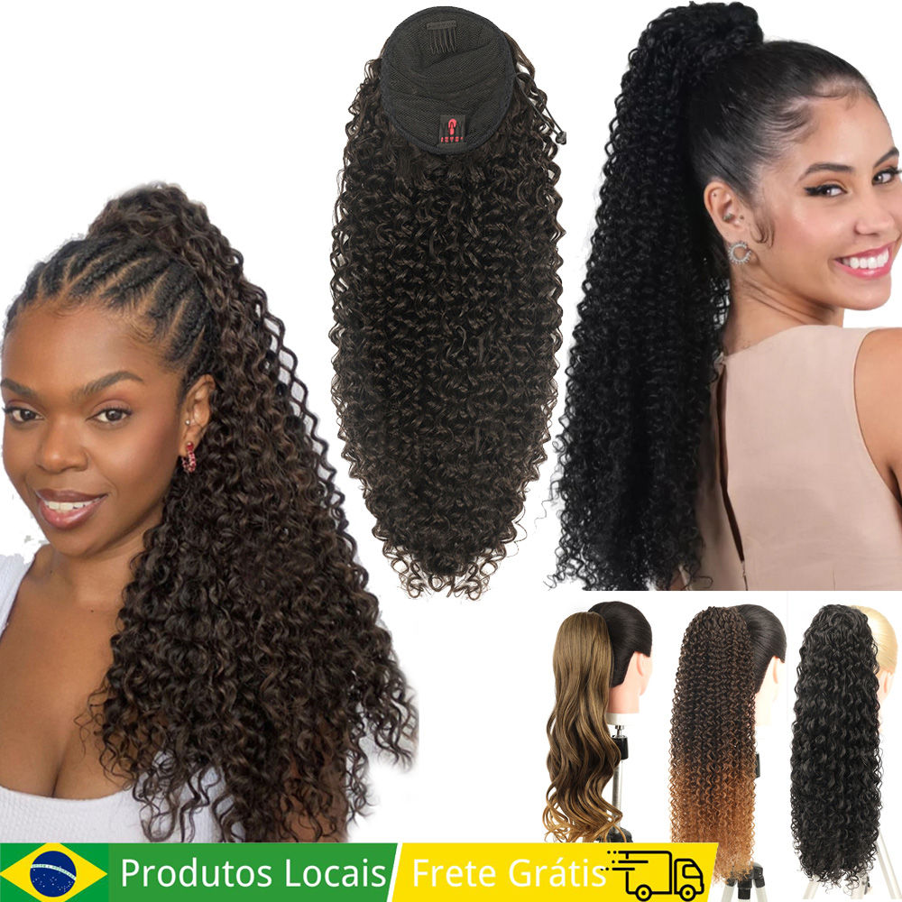Aplique Rabo de Cavalo Profundas Cabelo Fibra