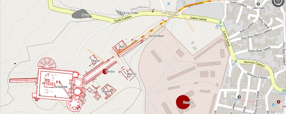German Archaeological Institute (DAI) digital map of Pergamum excavations