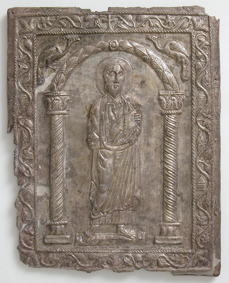 Silver Plaque with St. Paul Byzantine 550-600 CE. Public Domain Image with thanks to the NY MET.