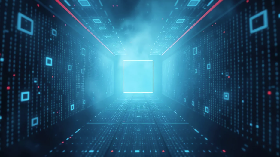 A futuristic-looking virtual data room.