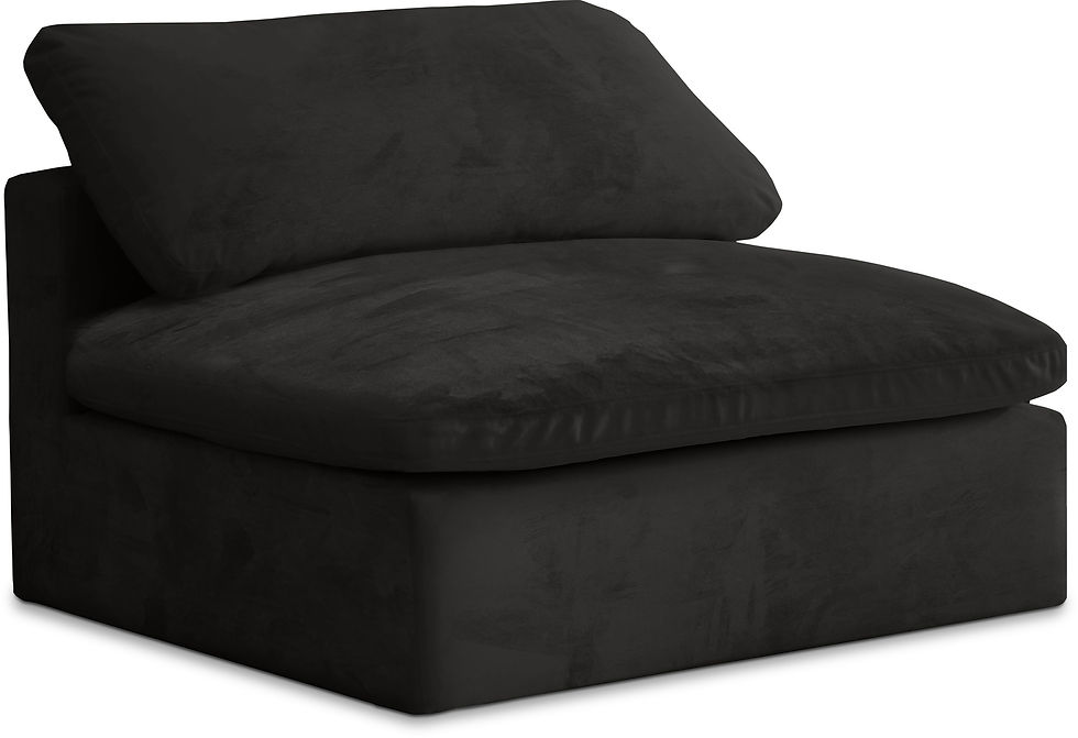 Cozy Velvet Modular Fiber Filled Comfort Overstuffed Armless Chair