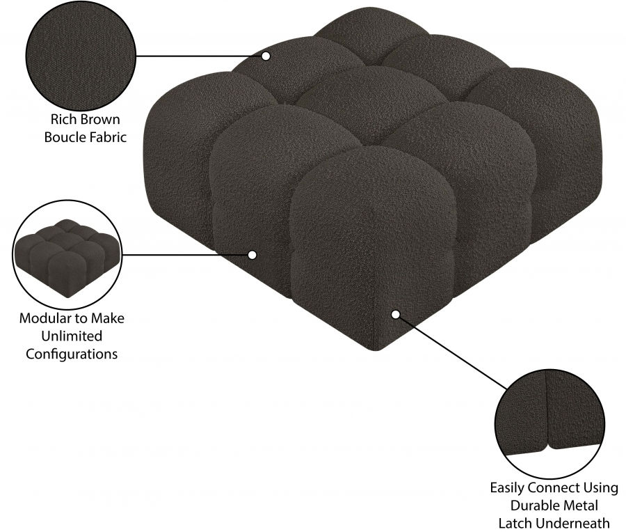 Thumbnail: Ames Boucle Fabric Ottoman