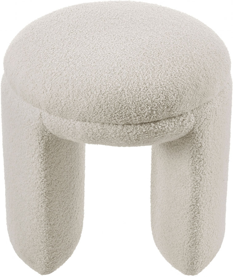 Thumbnail: Bowen Faux Shearling Teddy Fabric Ottoman / Stool