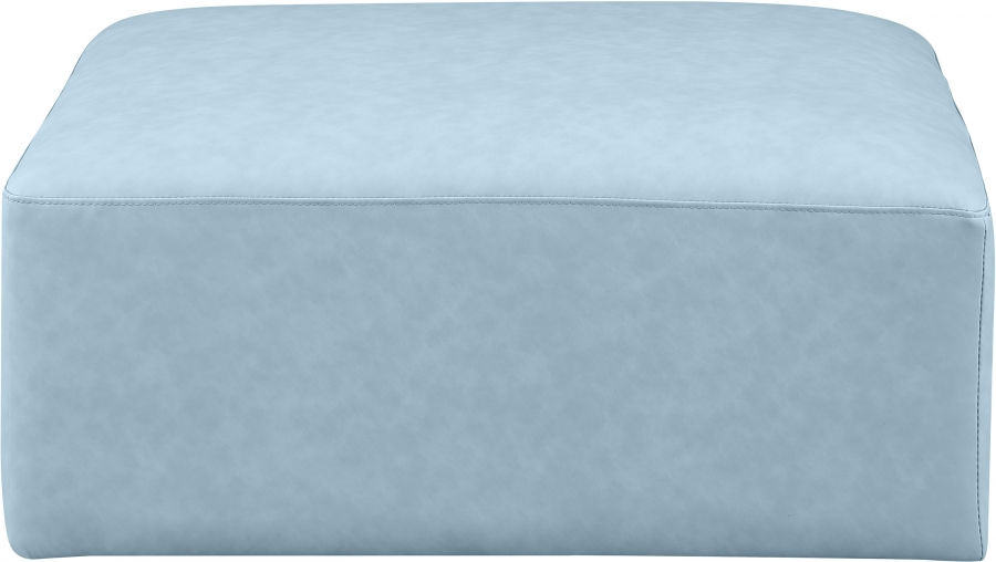 Thumbnail: Cube Charcoal Grey Vegan Leather Ottoman