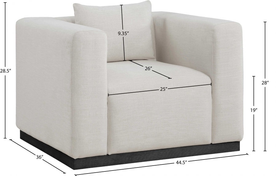 Thumbnail: Alfie Linen Textured Fabic Living Room Chair