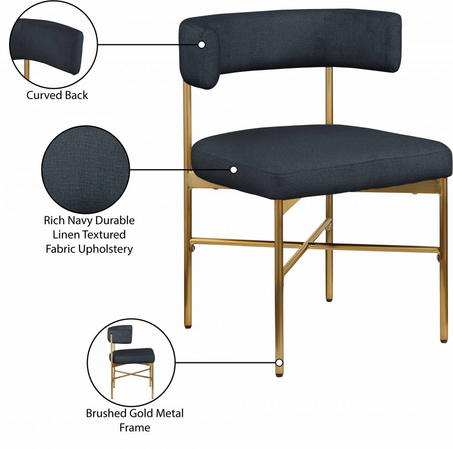Thumbnail: Rivage Linen Textured Fabric Dining Chair
