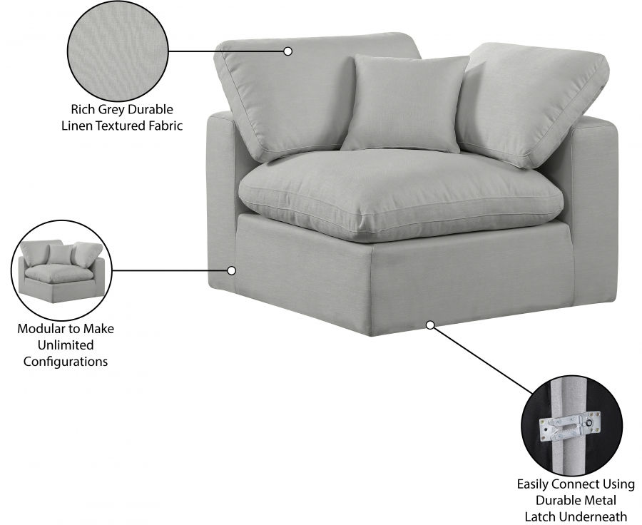 Thumbnail: Comfy Linen Textured Fabric Corner Chair