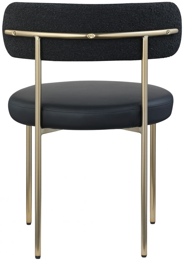 Thumbnail: Beacon Vegan Leather and Boucle Fabric Dining Chair