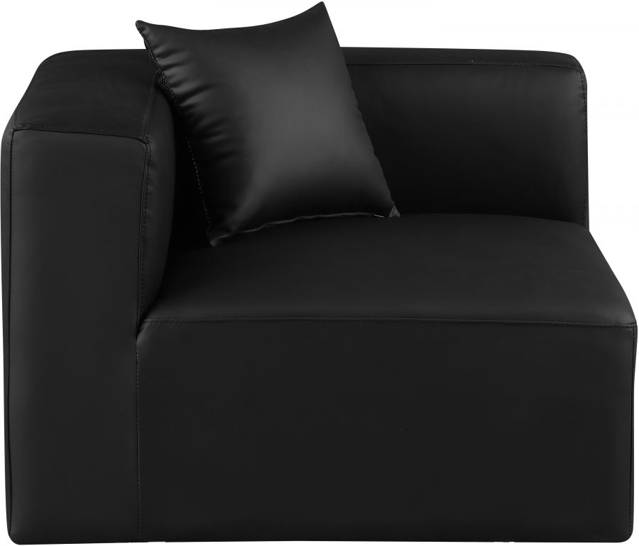 Thumbnail: Cube Charcoal Grey Vegan Leather Living Room Chair