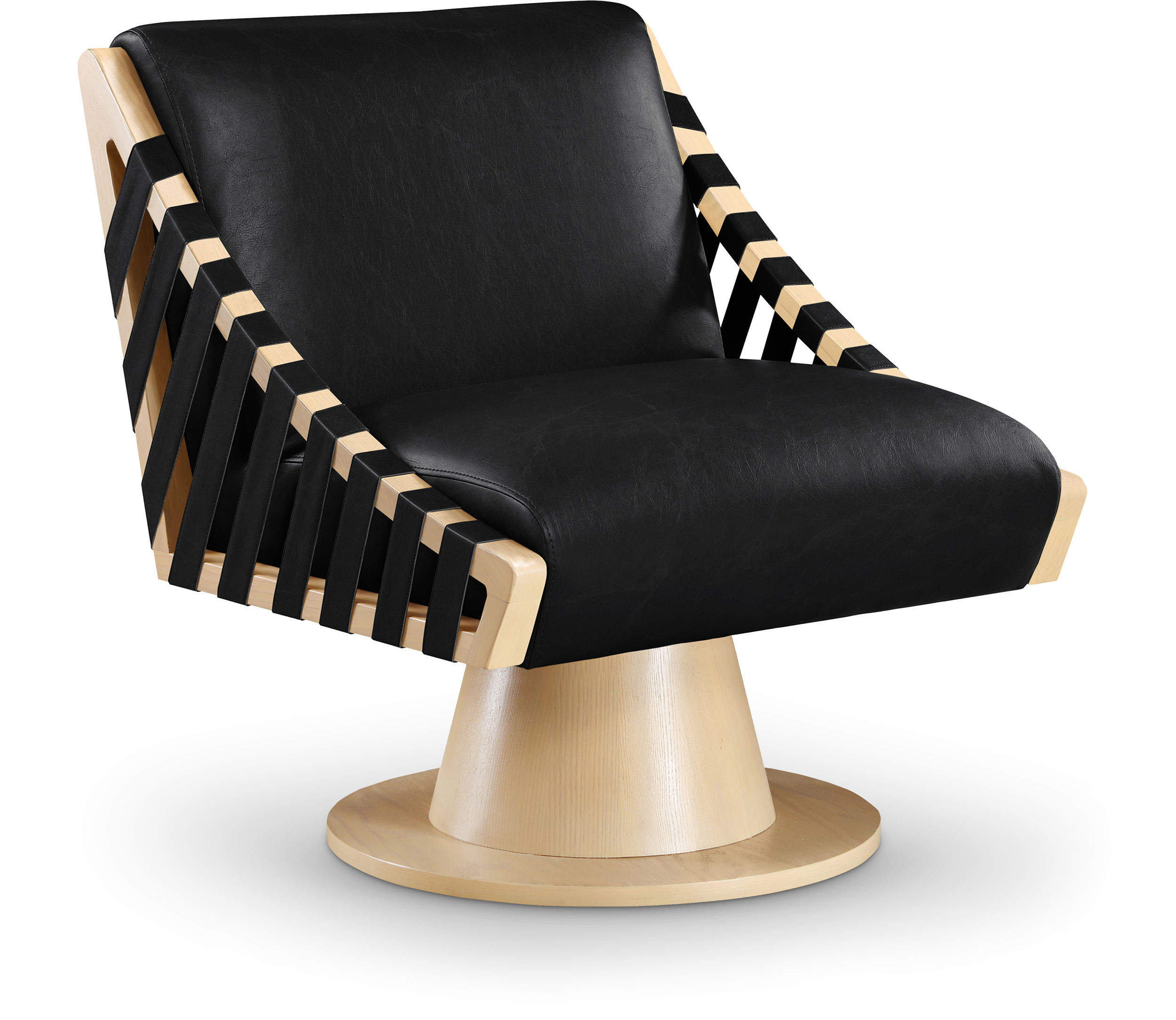 Millwin Vegan Leather Swivel Accent Chair