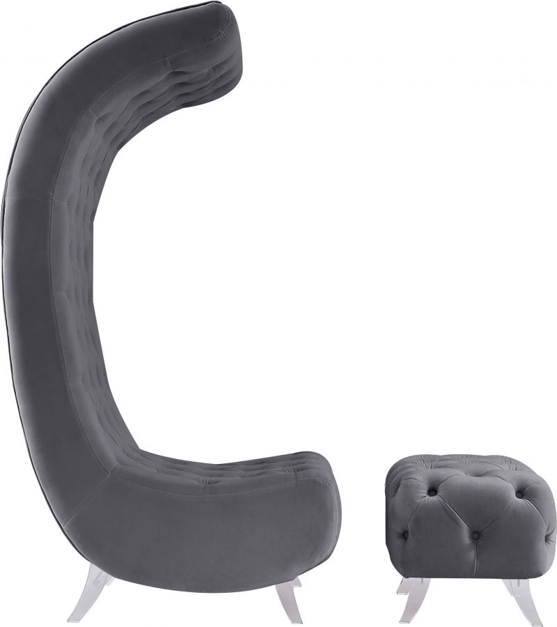 Thumbnail: Crescent Velvet Chair