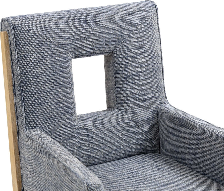 Thumbnail: Gwendolyn Linen Textured Fabric Dining Arm Chair