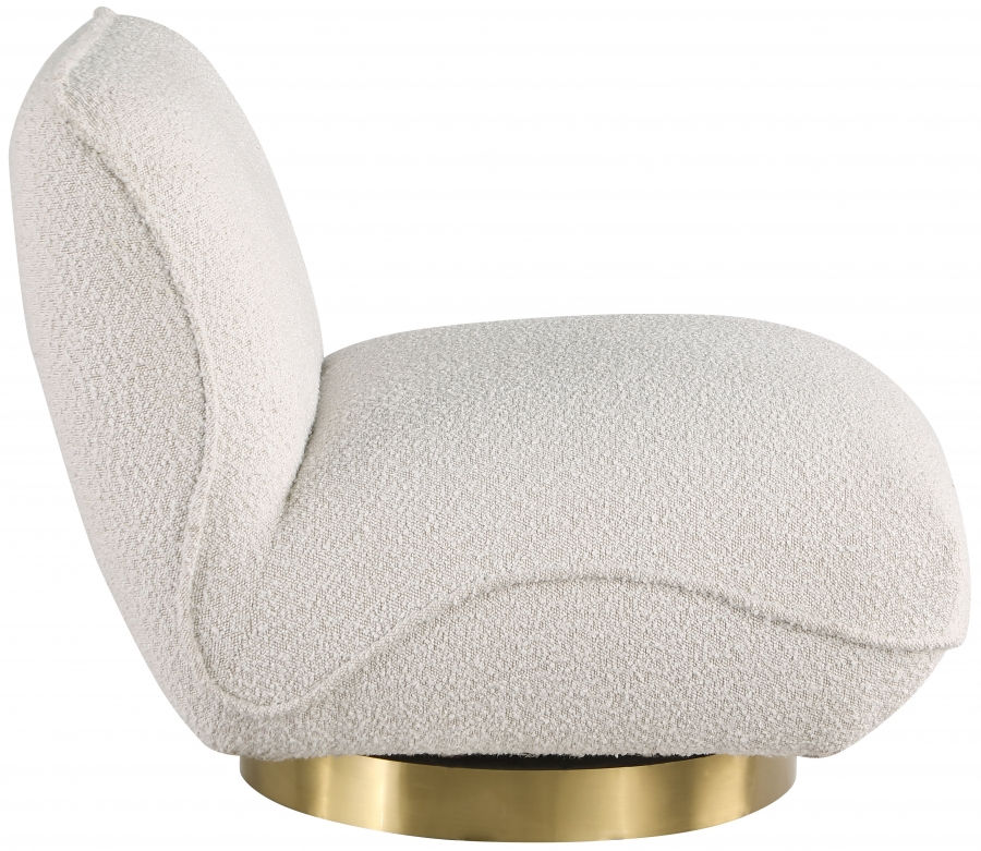 Thumbnail: Geneva Boucle Fabric Swivel Accent Chair