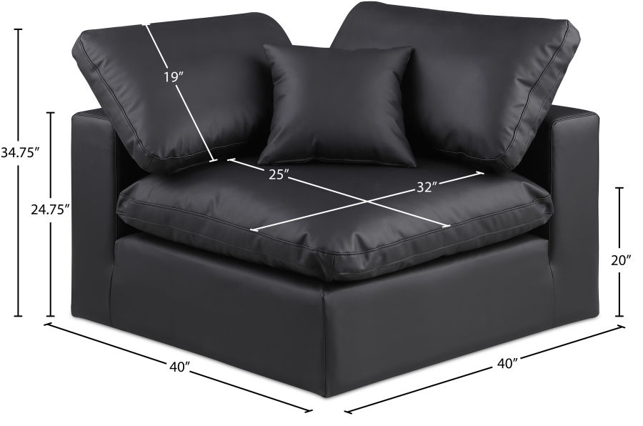 Thumbnail: Comfy Vegan Leather Corner Chair