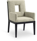 Gwendolyn Linen Textured Fabric Dining Arm Chair