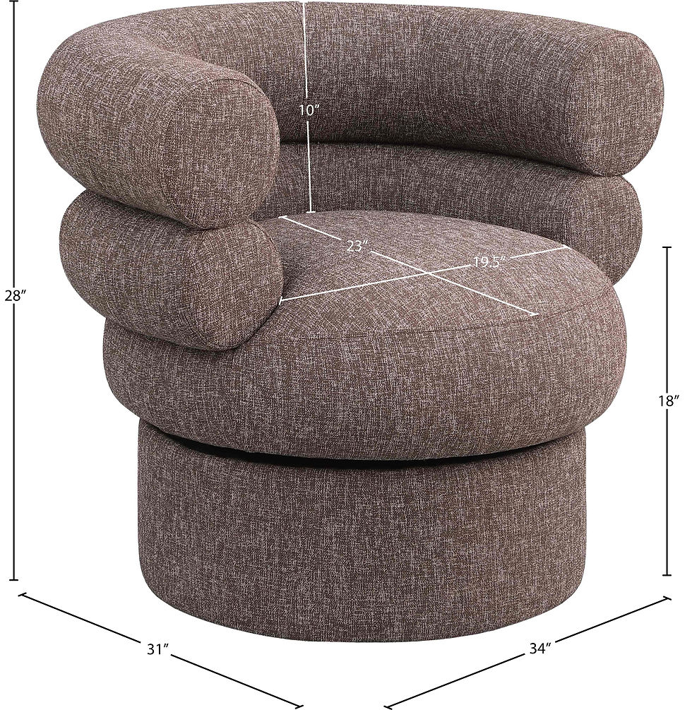 Thumbnail: Valentina Linen Textured Fabric Swivel Accent Chair