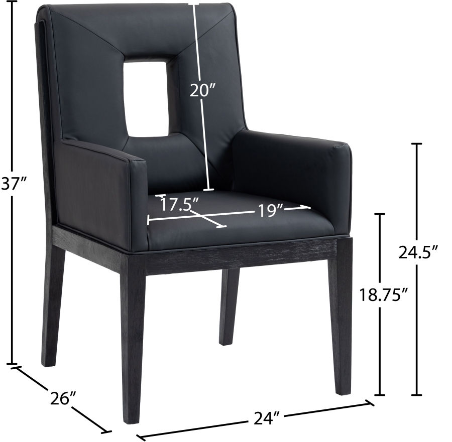Thumbnail: Gwendolyn Vegan Leather Dining Arm Chair