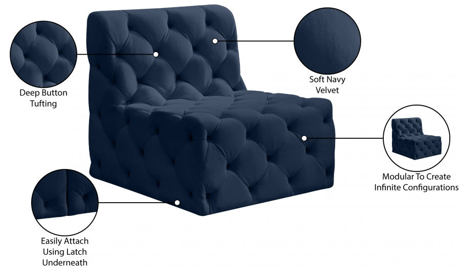 Thumbnail: Tuft Velvet Modular Armless Chair