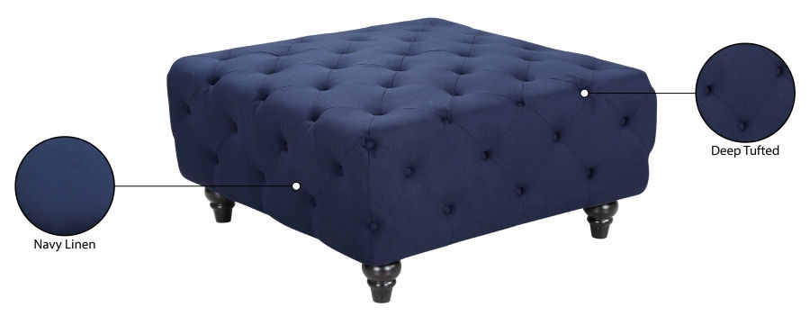 Thumbnail: Chesterfield Linen Textured Ottoman