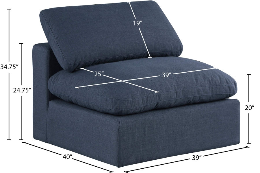 Thumbnail: Comfy Linen Textured Fabric Armless Chair