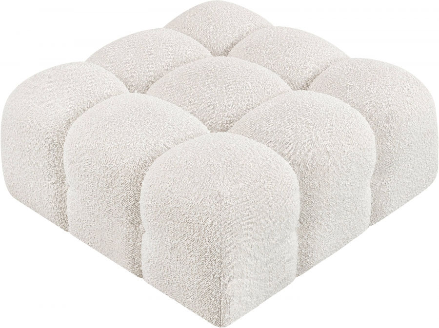 Ames Boucle Fabric Ottoman