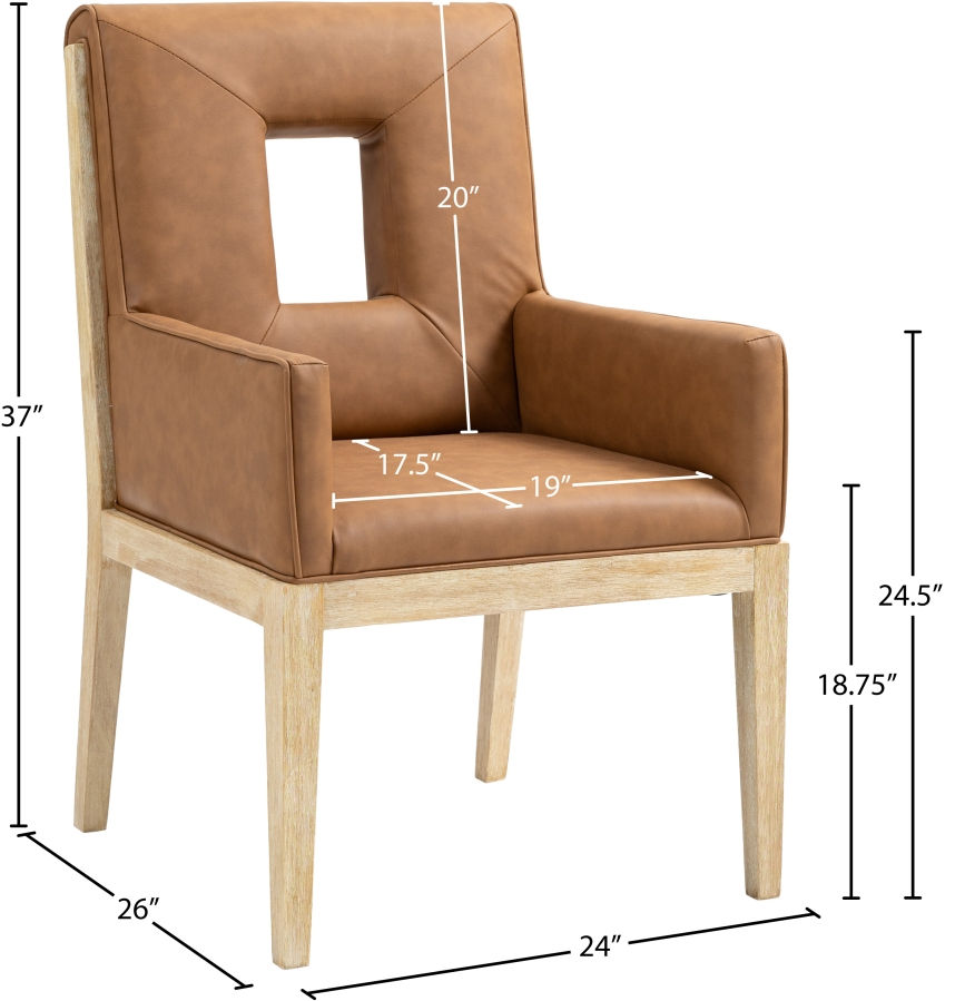 Thumbnail: Gwendolyn Vegan Leather Dining Arm Chair