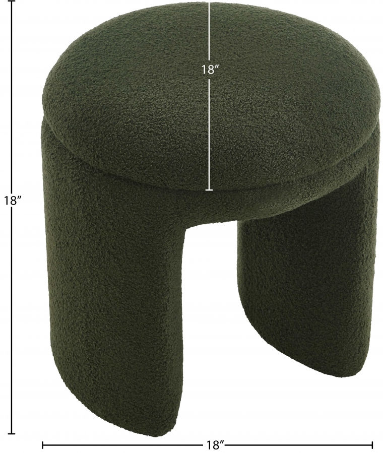 Thumbnail: Bowen Faux Shearling Teddy Fabric Ottoman / Stool