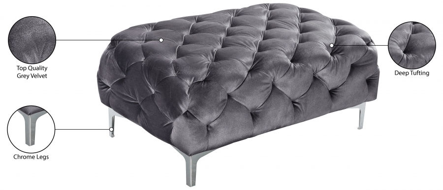 Thumbnail: Mercer Velvet Ottoman
