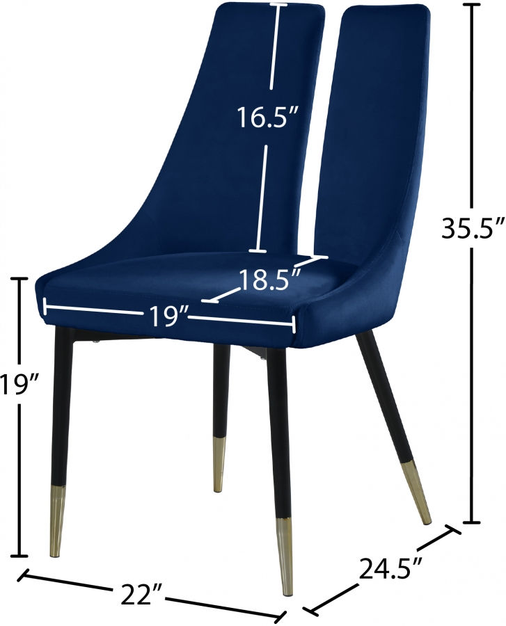 Thumbnail: Sleek Velvet Dining Chair