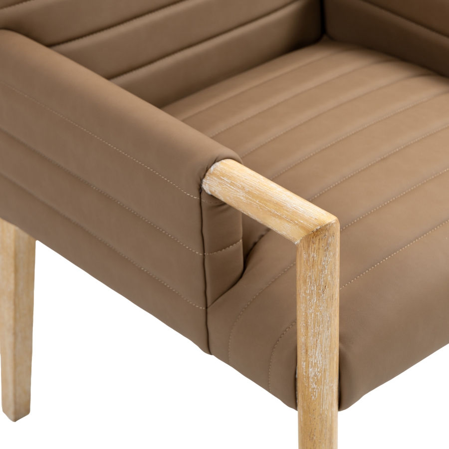 Thumbnail: Aimee Vegan Leather Dining Arm Chair
