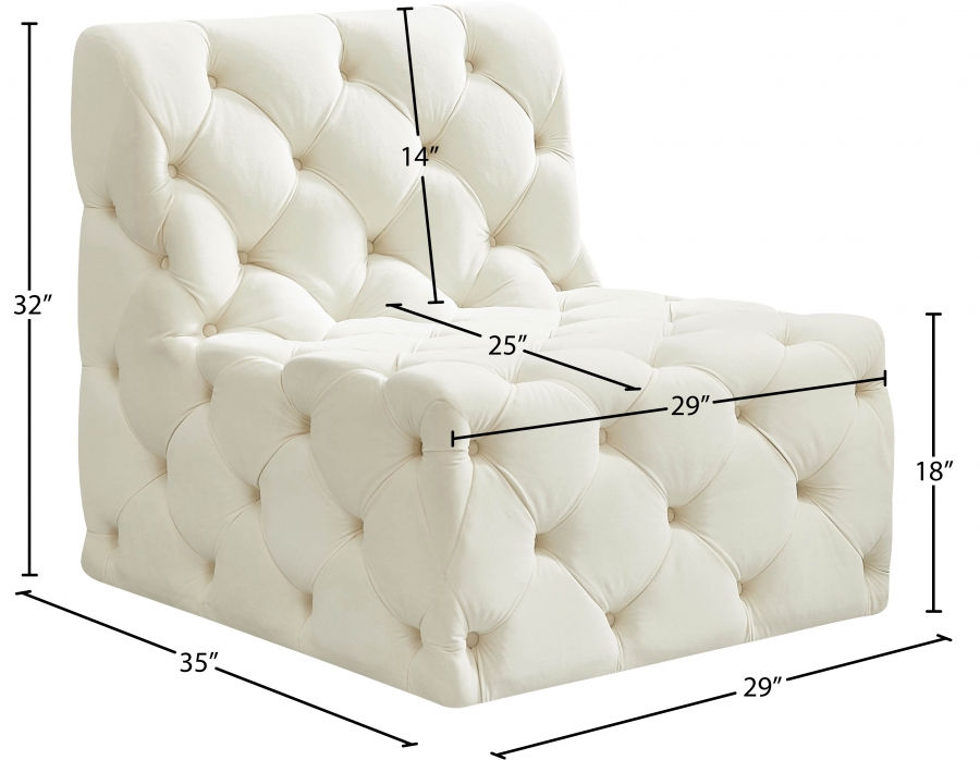 Thumbnail: Tuft Velvet Modular Armless Chair