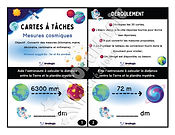 Cartes à tâches - Mesures cosmiques - Les conversions de mesures - 5e et 6e années