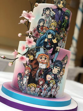 Manga themed wedding cake