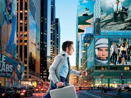 Movie poster of The Secret Life of Walter Mitty showing a man daydreaming in a city, symbolizing overthinking, procrastination, and self-reflection