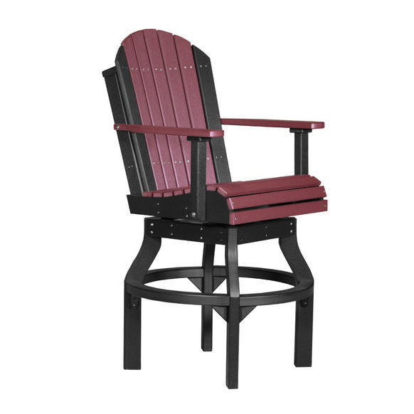 Luxcraft Adirondack Swivel Bar Chair in Cherry and Black