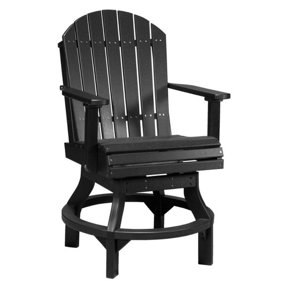 Luxcraft Adirondack Swivel Counter Chair in Black
