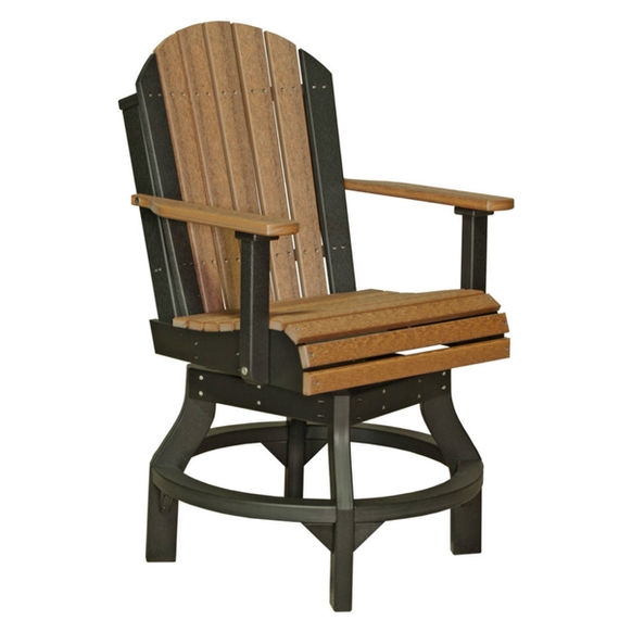 Luxcraft Adirondack Swivel Counter Chair in Antique Mahogany and Black
