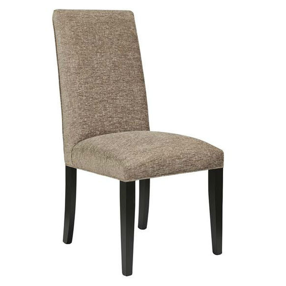 Dawn High Chair in light fabric with black legs