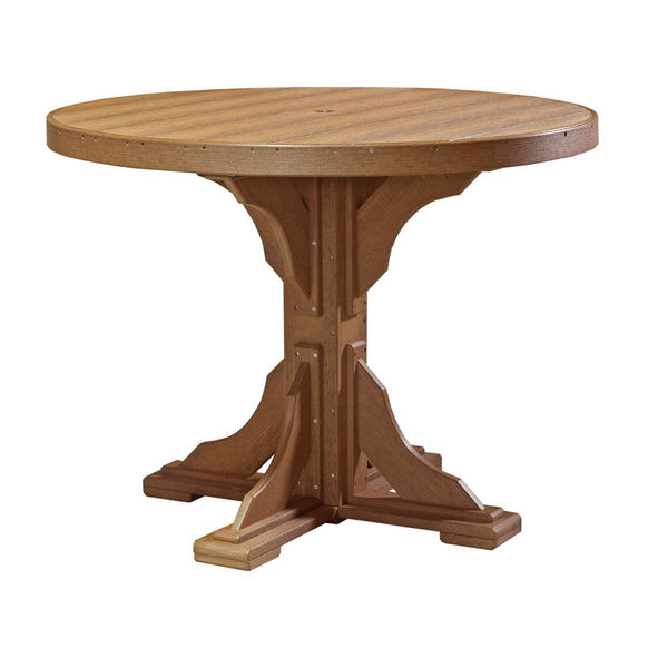 Luxcraft Round Patio Dining Table in Antique Mahogany