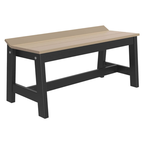 Luxcraft Small Cafe Bench in Weatherwood and Black