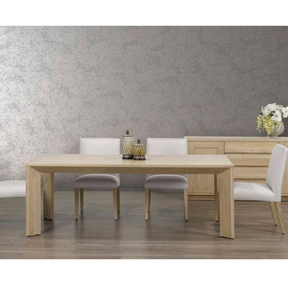 Cardinal Woodcraft Cayan Dining Set in room with table, chairs and sideboard
